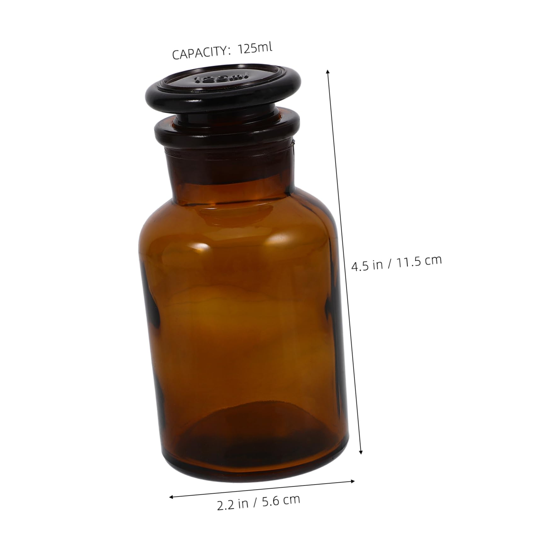 OSOLADY Wide Mouth Lab Reagent Bottle 125ml Uv Protection Accurate Measurements Lab Chemicals Storage