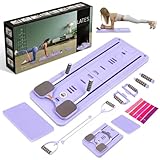 Verbessertes Pilates-Board, faltbare Pilates-Reformer-Maschine, AB-Roller, multifunktionaler Ganzkörper-Trainingsgerät, für Männer und Frauen, mit Widerstandsbändern und Yoga-Gurten, für zu Hause und