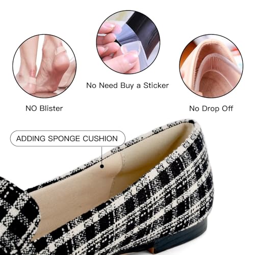Image of MUSSHOE Pointed Toe Flats for Women, Comfortable Business Casual Work Shoes, Slip On Loafers with Arch Support, Office Walking Flats for All Day Standing