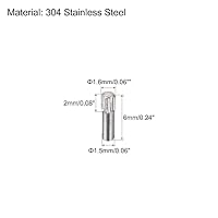 Vista 2 de uxcell Pasadores de acero inoxidable 304 de 0.05 x 0.236 pulgadas, 20 pines de cabeza moleteada con extremo biselado plano, clavijas de madera