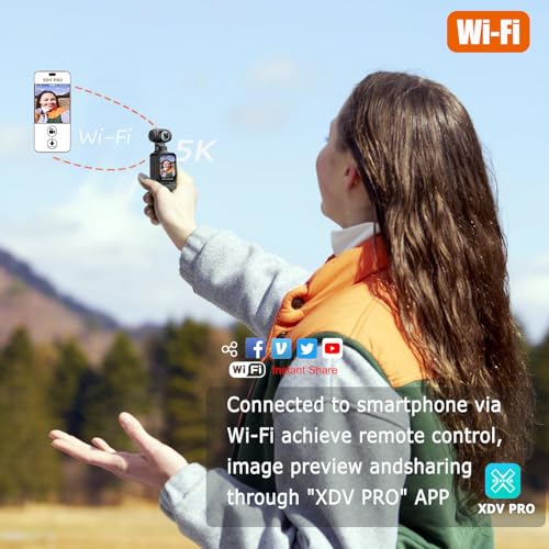 Image of Pocket Vlogging Camera 5K with Remote Control, 64GB Card