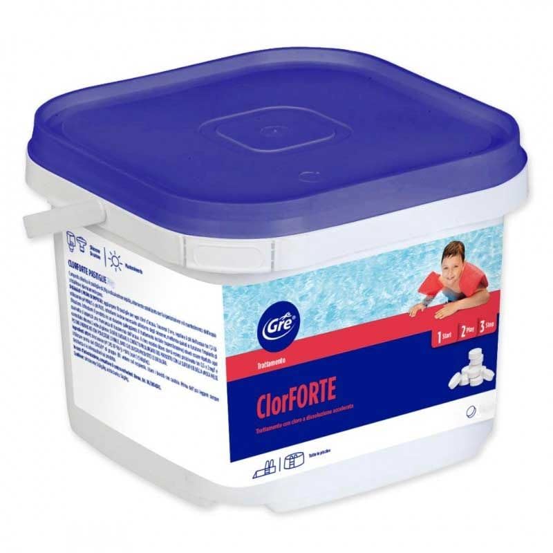 GRE 76099L CLORO FORTE IN PASTIGLIE DA 30G - 5 KG PISCINA MANUTENZIONE PULIZIA
