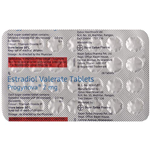 Image of Progynova 2mg - Strip of 28 Tablets