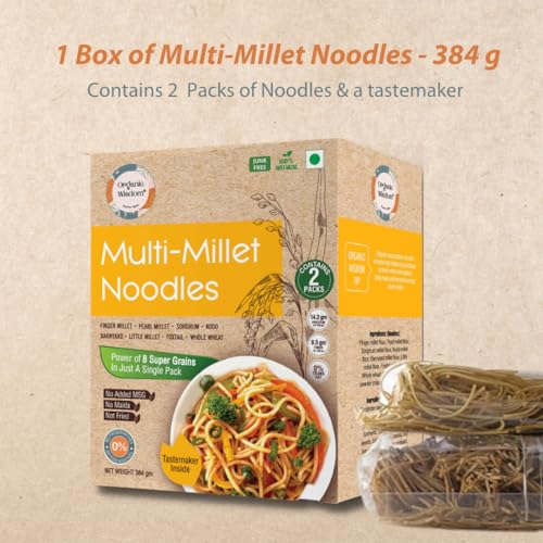 Image of Organic Wisdom-Back to Roots Multi Millet & Ragi (Finger Millet) Noodles Combo Pack,384g each |No Maida, MSG or Refined Oil | Rich in Protein & Fiber|Healthy Instant Noodles|Tastemaker Inside