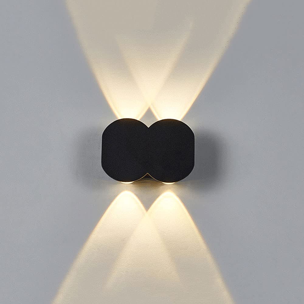 SXSCARKX Nordic Simple Black Strip Wall Mount Light LED Warm Soft Lamp Waterproof, Dustproof and Moisture-Proof Up Down for Sidewalks Barn Side Door