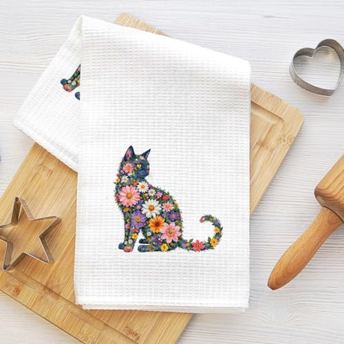 Toallas De Cocina Florales De 24 X 14 Pulgadas, Paños De Cocina Absorbentes De Microfibra Con Diseño De Gatos, Toallas De Mano De Tejido Gofre Para Cocina, Hogar, Baño, Regalos Para Amantes De Los Toallas De Cocina Florales De 24 X 14 Pulgadas, Paños De Cocina Absorbentes De Microfibra Con Diseño De Gatos, Toallas De Mano De Tejido Gofre Para Cocina, Hogar, Baño, Regalos Para Amantes De Los