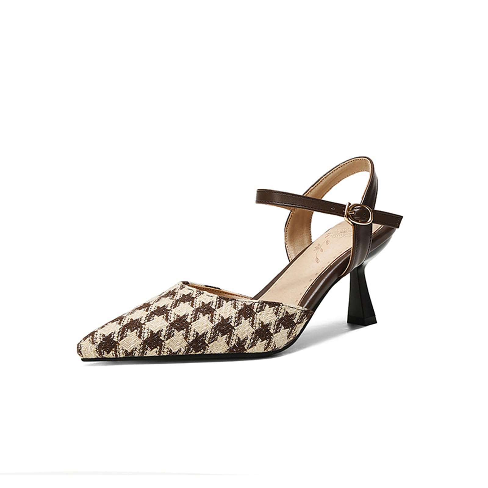 Zapatos de Vestir para Mujer de tacón Alto de 7.5 cm, con Punta Cerrada y Correa al Tobillo