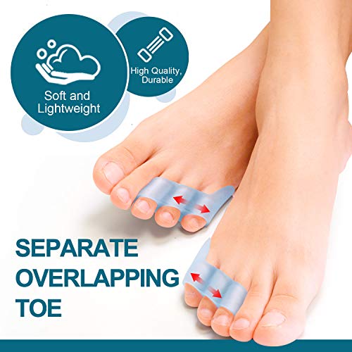 povihome 10 pack pinky toe separator and protectors for overlapping toe curled pinky toes - spacers for morton39s neuroma pain relief