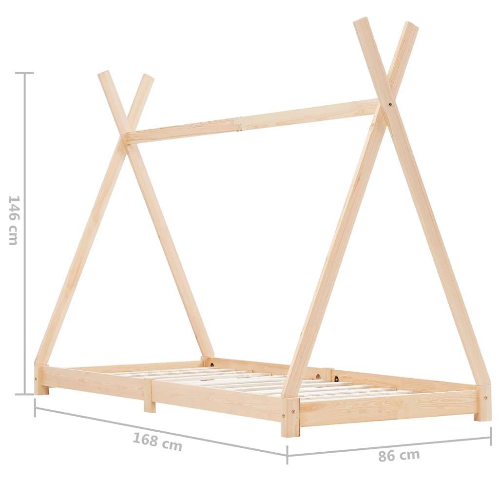 Mangloder - Marco de cama infantil de madera de pino maciza, 80 x 160 cm, con somier y diseño de cama de casa, marco de cama para habitación infantil, rincón de lectura, casa de juegos, resistente y