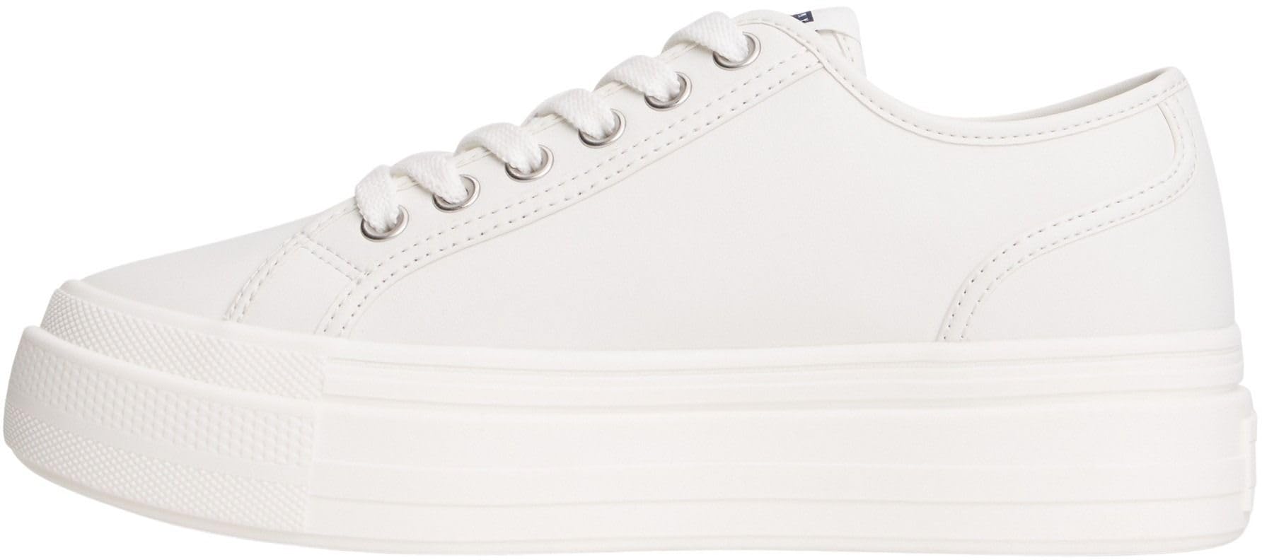 Tommy Jeans Women's Tjw Flatform Sneaker LTR EN0EN02964 Low Top, White (Ecru), 6.5 UK