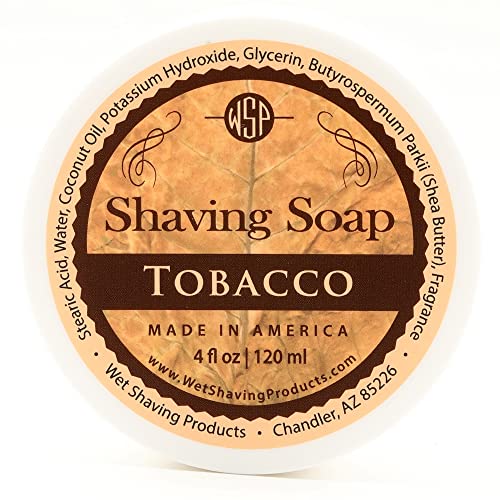 WSP Rustic Shaving Soap (Tobacco) Artisan Made in America Using Vegan Natural Ingredients