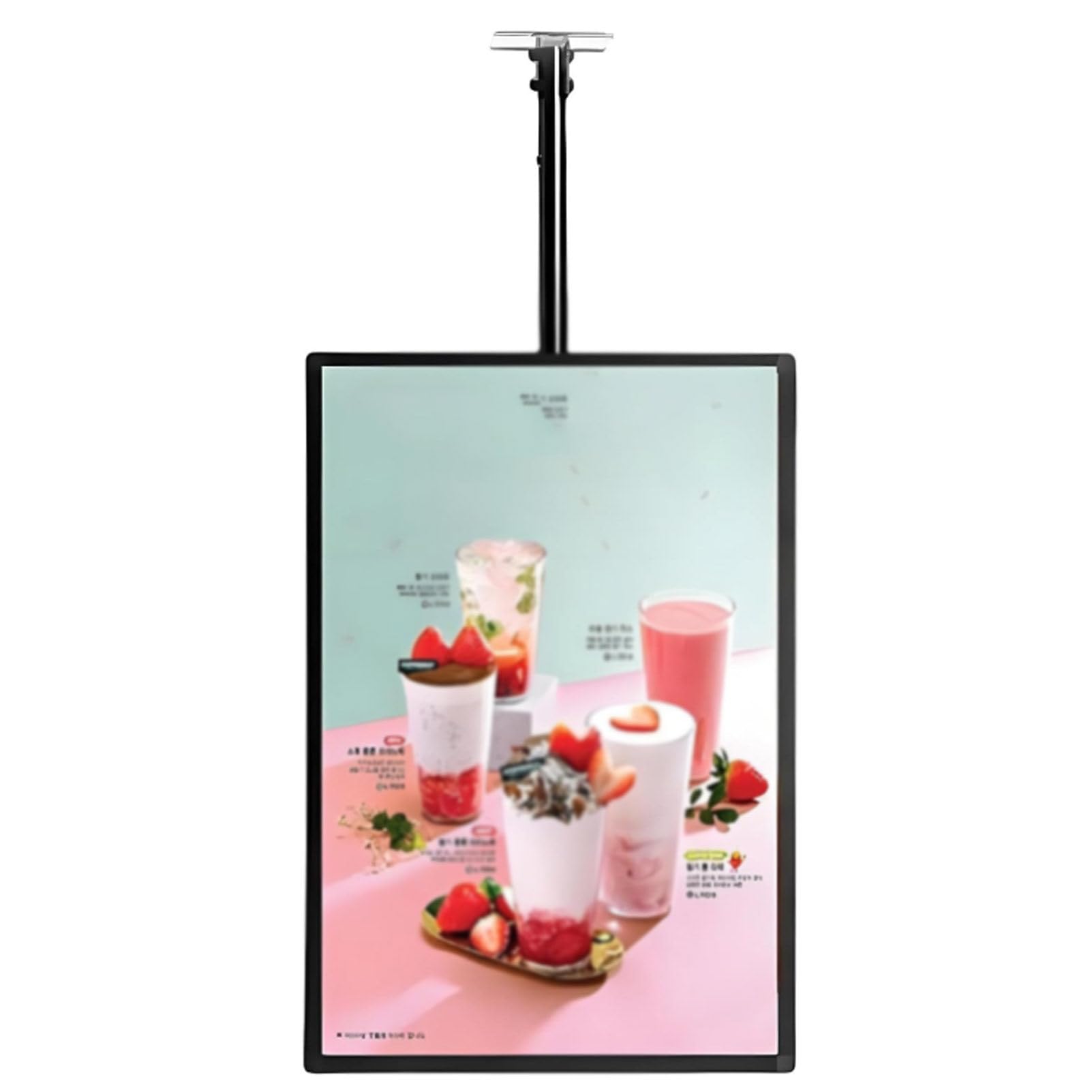 GWBoiuyQETM Digital Menu Boards, Commercial LED Monitor Advertising Screen, Ultra Slim Fit Design with Adjustable Telescopic Boom for Restaurants and Cafes