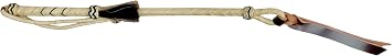Premium Hand-Braided Raw Hide Leather Quirt Whip - Soft Trim Horse Tack for Equestrian Enthusiasts - Natural and Durable Black