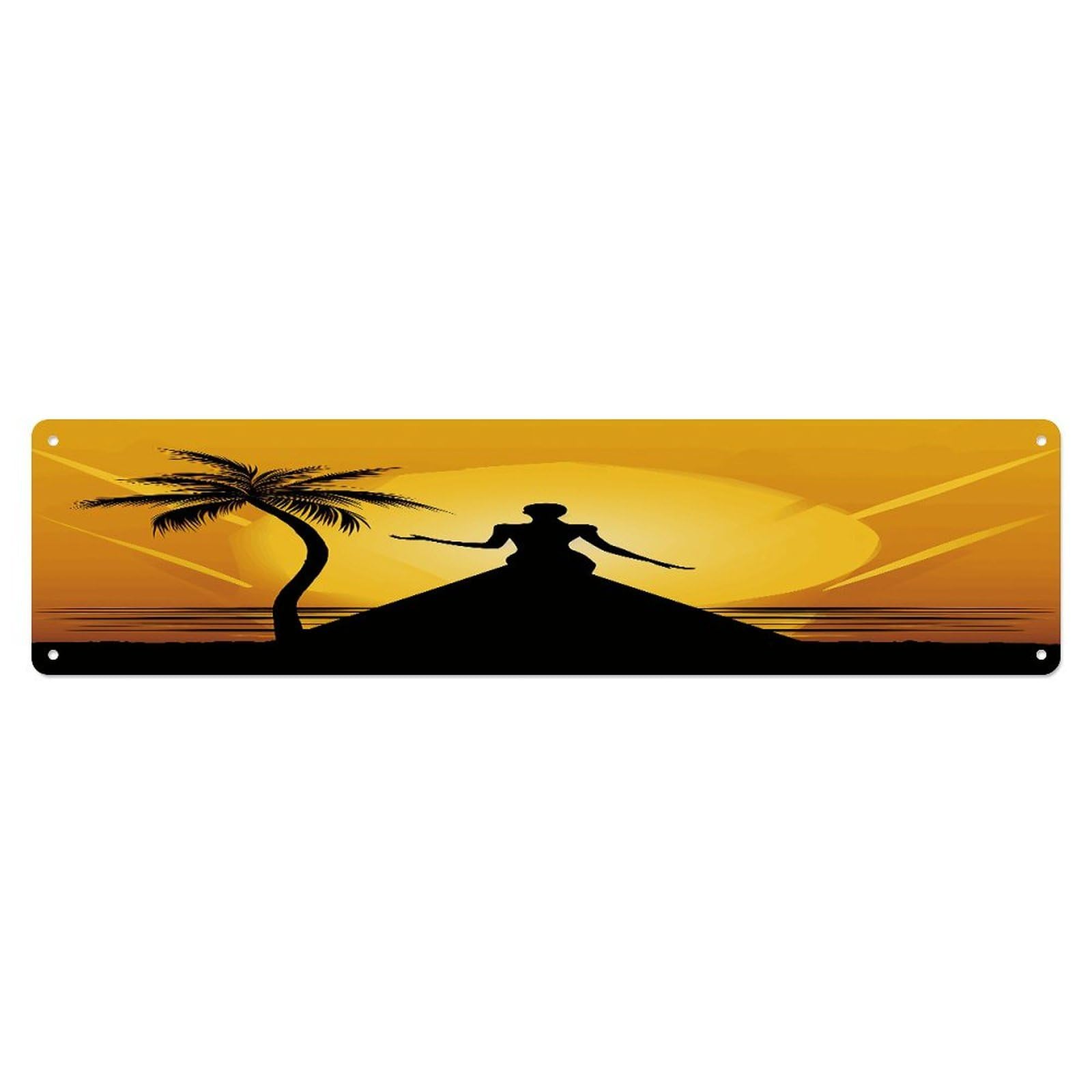 Adfgyerh Style Silhouette Of A Woman Wall Decor Aluminum Waterproof. Plaque, Practical Gift,Sign 15.7X3.9 Inch Poster,For Home, Office, Business, Garage– Indoor/Outdoor