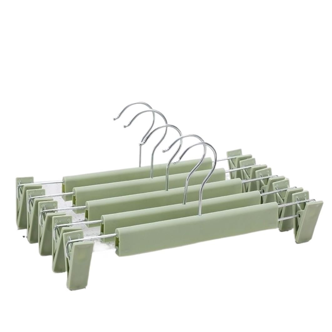 Perchas Camisas Perchas De Plástico Resistentes con Clip Ajustable, Perchas para Pantalones Cortos, Antideslizantes, para Colgar Pantalones, Calcetines, Abrigos Hombros para Perchas(Grün,20pcs)