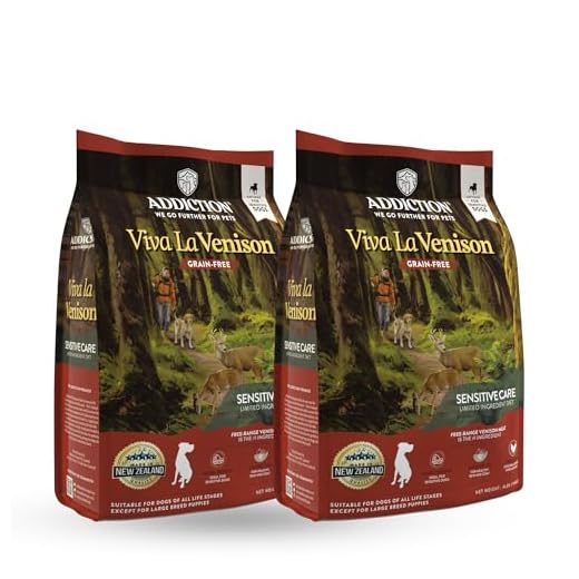 Addiction Viva La Venison Dog Food – Grain-Free Dry Dog Food with Novel Protein & Prebiotics, No Chicken, Beef, or Turkey – Ideal for All Dogs & Puppies – Made in New Zealand 4lb - (2 Packs)