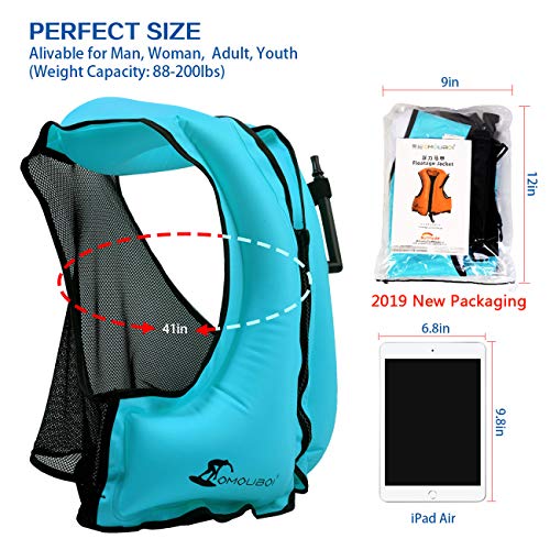 Omouboi Inflatable Snorkel Jacket Adult With Leg Straps For Men Women Snorkel Vest For Snorkeling Diving Swimming-New Packaging(Blue) #TOP5