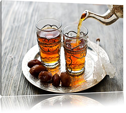 Pixxprint Arabischer Tee, Format: 120x80 auf Leinwand, XXL riesige Bilder fertig gerahmt mit Keilrahmen, Kunstdruck auf…