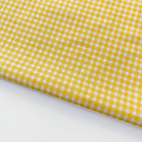 Image of Cotton Fabric DIY Making Supplies Quilting Patchwork Fabric Fat Quarter Bundles DIY for Quilting Cotton Patchwork Cushions (Yellow Flower, 20 inch x 20 inch)