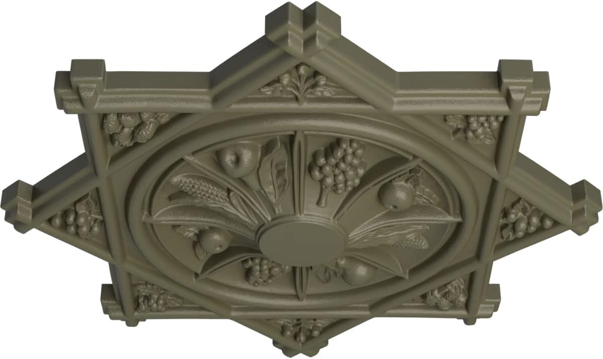 Ekena Millwork CM38ANSSF Antilles Ceiling Medallion, Spartan Stone, 38-1/4" x 1-1/2"