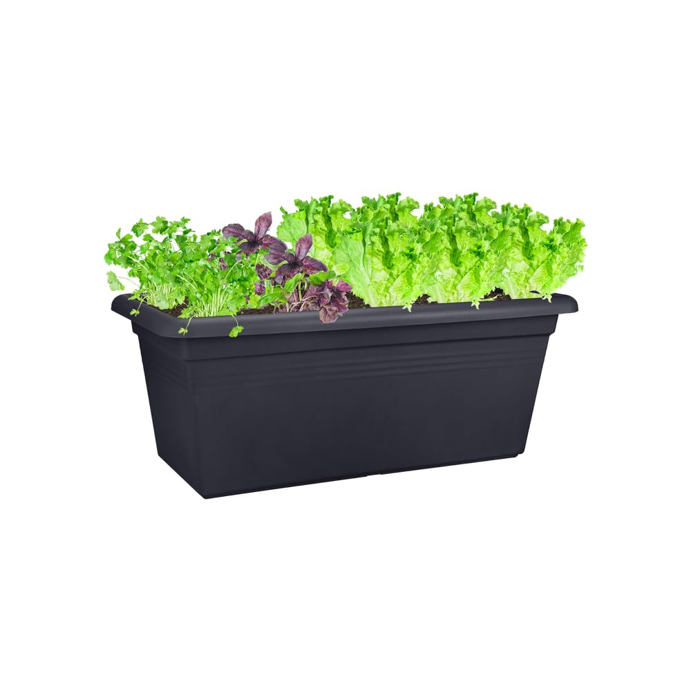 elho Green Basics Garden Xxl 100 - donica do użytku na zewnątrz - Ø 96 x wys. 39,5 cm - czarna/czarna