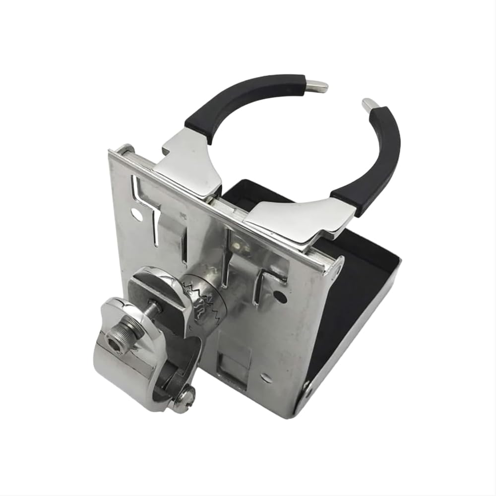 MARINE CITY Edelstahl-Multifunktions-Clip verstellbar faltbar Getränkehalter 5,4 cm bis 9,5 cm (klein)