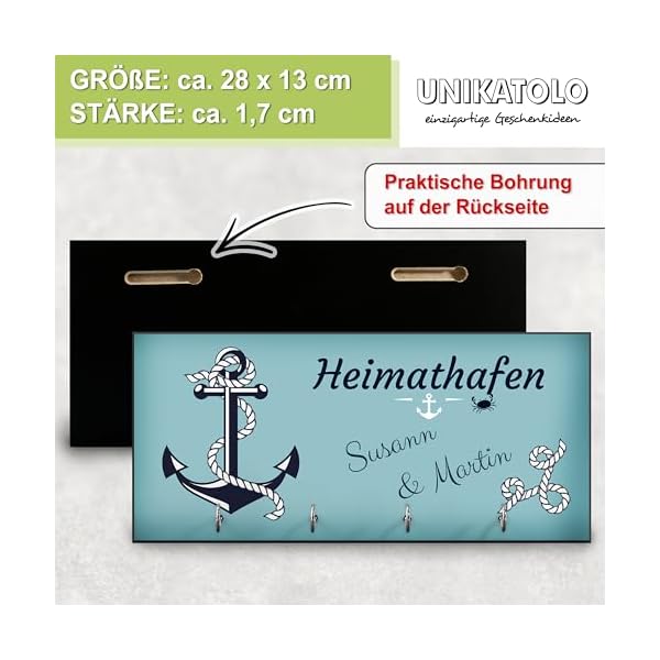 Unikatolo Schlüsselbrett mit Name und Motiv, witziges Geschenk – Bild 4