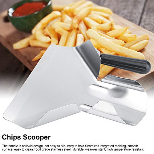 MAGT French Fries Shovel, Thicken Stainless Steel Durable French Fries Chips Bagger Scooper - Image 2
