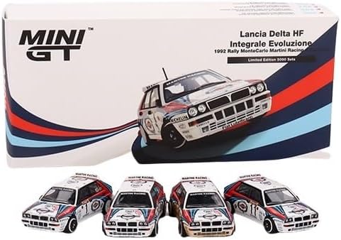Lancia Delta HF Integrale Evoluzione Martini Racing - 1992 Rally Montecarlo 4 piezas 164 modelos fundidos a presión por True Scale Miniatures