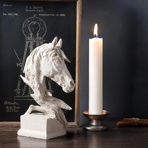 Estatua Texturizada Cabeza de Caballo de Resina 11.6 in miniatura 3