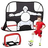torwand hockey  innislink Fußballtor Kinder, 2 in 1 Faltbare Fußballtore mit Torwand, Pop Up Fußballtor Fussballtor Trainer Fußballtraining Klappbares Fußball Tor für Garten Indoor Outdoor Park Strand - 120 x 80cm