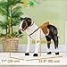 Qaba Ride on Horse for Toddlers 3-8 Years Old, Riding Horse with Neighing Sound, Stuffed Animal Horse Toy for Kids with Padding, Brown