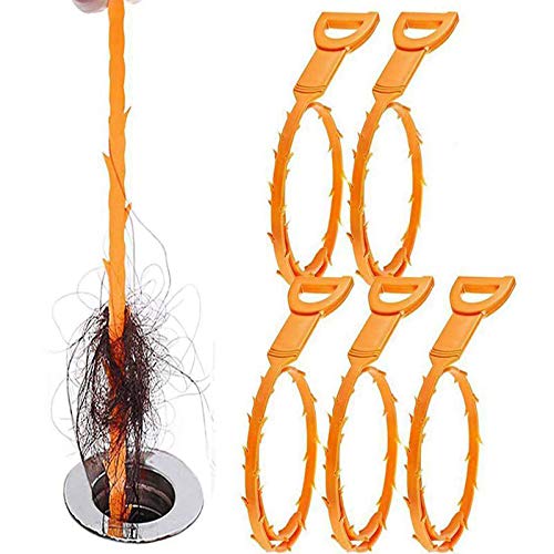 Buy 5 Pack 25 Inch Ekfay Hair snake Tool Drain Opener Hair Clog Remover