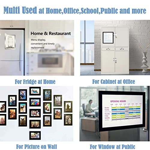 Upgraded 8"X10" Magnetic Picture Frames For Refrigerator,6Pcs Reusable Magnet Photo Frame For Fridge With Adhesive Backside,Used For Metal Window Door Cabinet Surface（Black,8 By 10 Inch） #TOP6