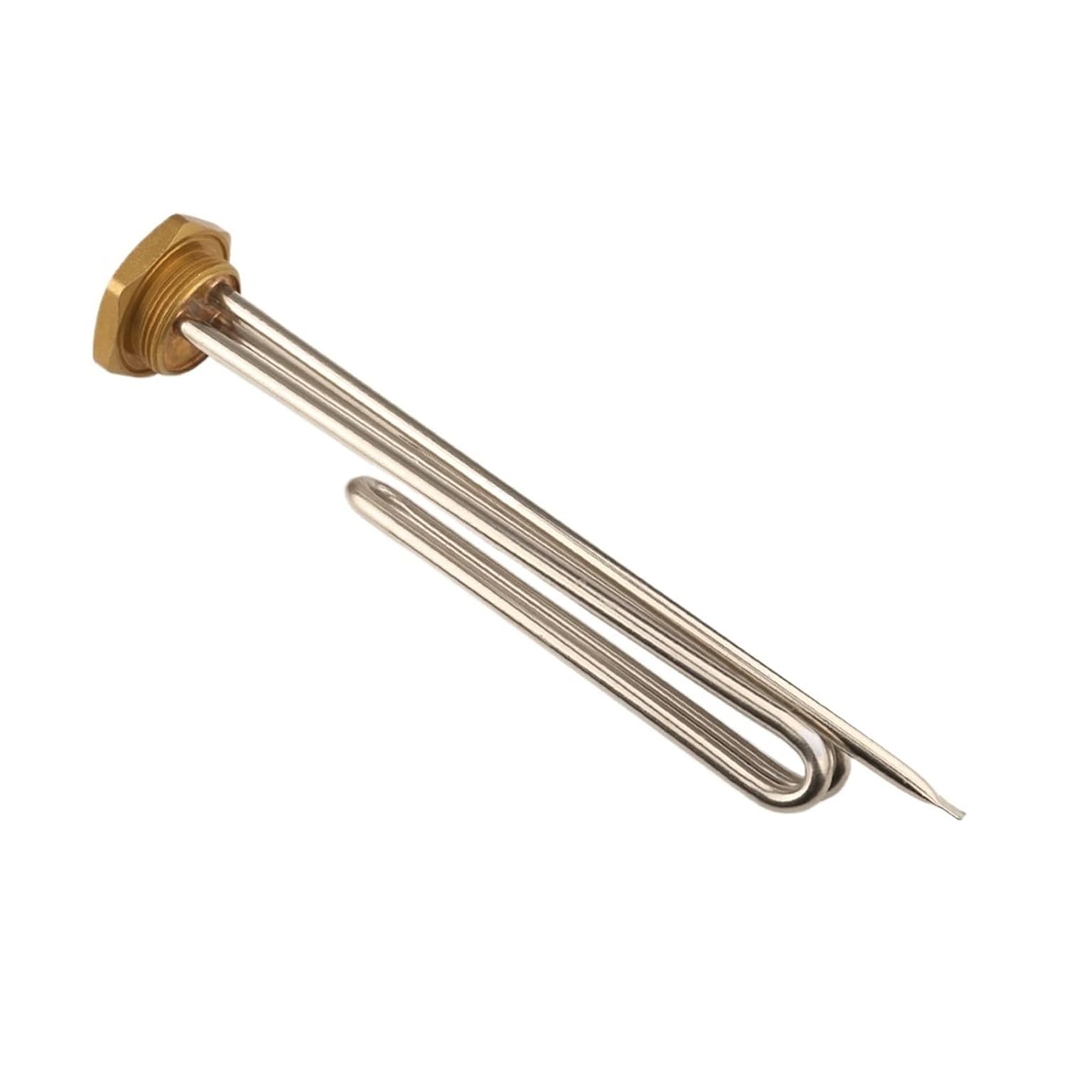 1.5KW 220V SUS304 Thermostat Tubular Heating Element with DN32 1-1/4" 42mm Thread Brass Flange for Immersion Water Heater