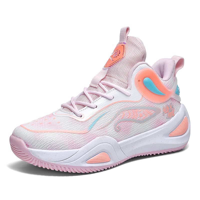 Image of Unisex Basketball Shoes for Women Men Breathable Mesh Non Slip Rubber Sole Lightweight Athletic Sneakers for Indoor Outdoor Court Walking Training