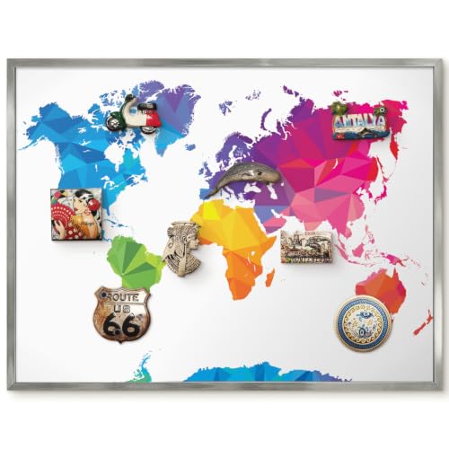 Tablón Anuncios Pizarra Magnética Decorativa 80x60 Marco Plateado