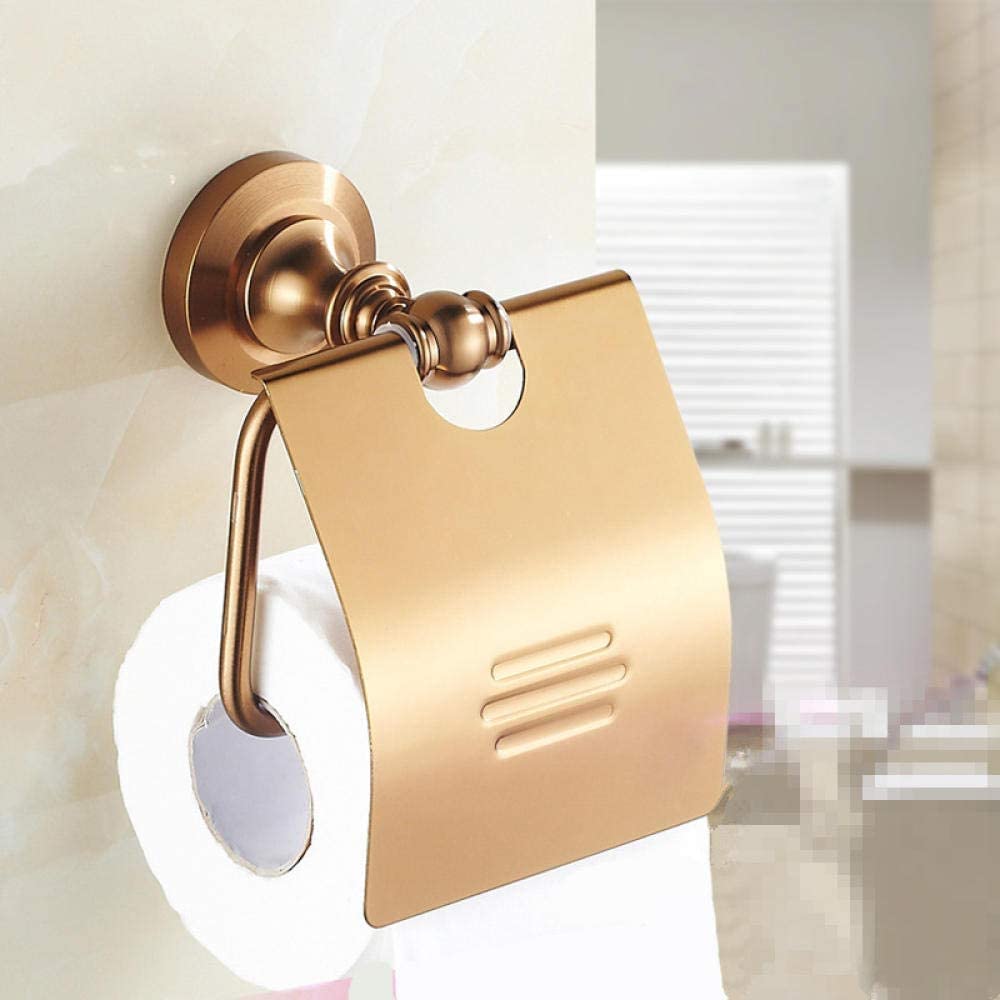 FHSLKXIM Toilet Paper Holders Roll Paper Holder Space Aluminum Antique Wire Drawing Series Tissue Holder Rack Toilet Bathroom Accessories