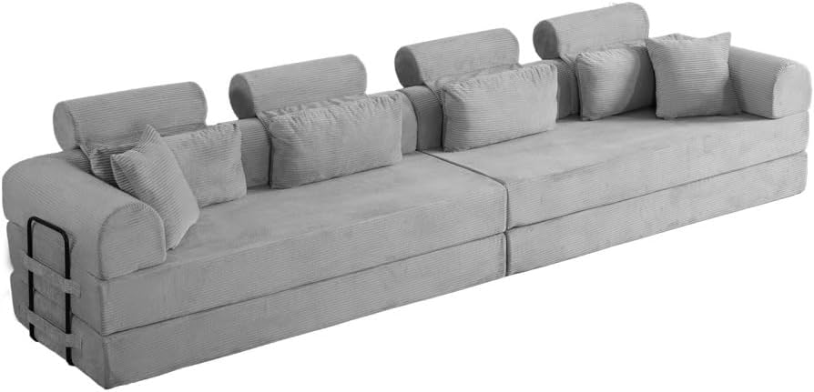 L Shape Modular Sectional Sofa,Unfold into a Bed, Bedroom, Comfy Compressed Sofa Couch Space-Efficient Design