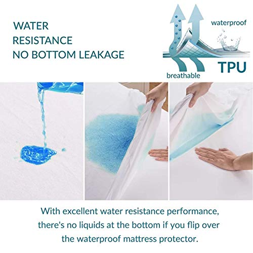 Image of Waterproof Mattress Protector Single Size 72x42 - Waterproof Terry Cotton Mattress Protector /Bed Cover Single Size Bed - Beige Color - Water Proof Mattress Protector for Kids Urine