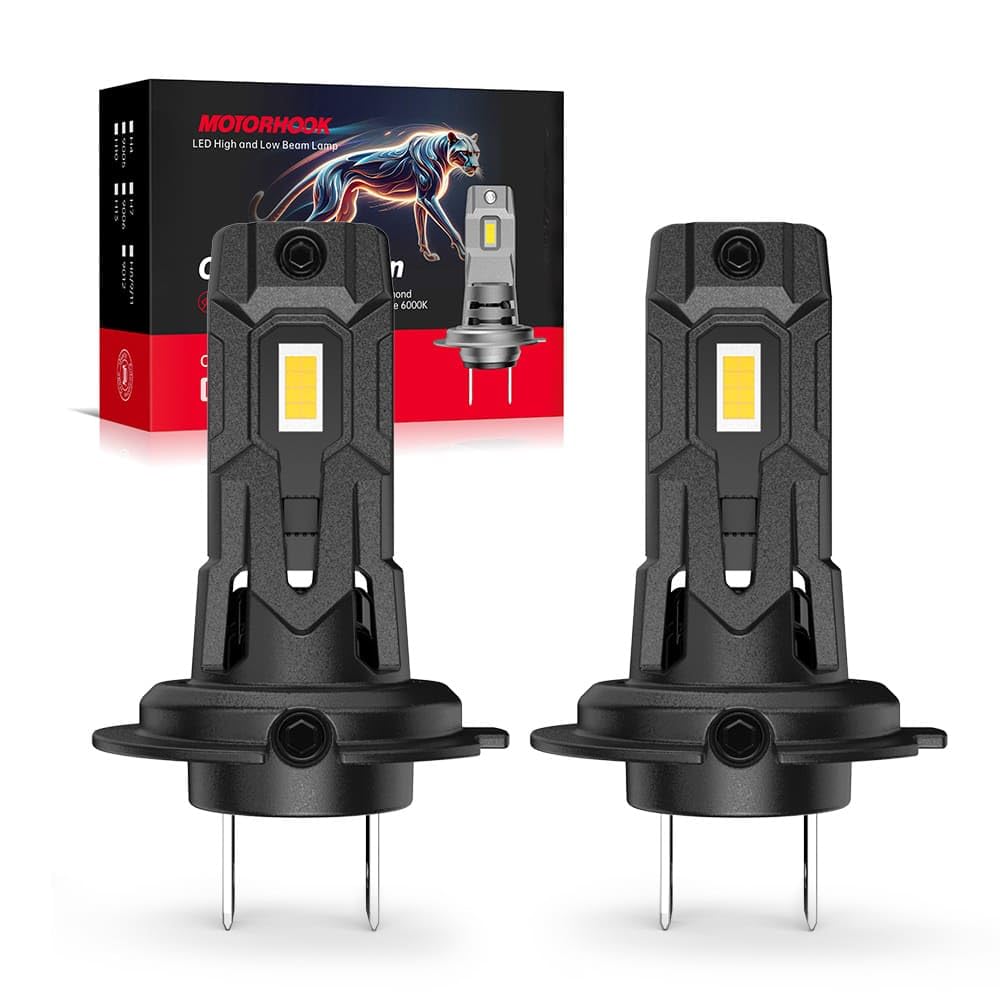 H7 Halogen lampen Auto 12V 55W, Superhelle 6000K Weiß H7 Scheinwerferlampen Ersatzbirnen für Abblend- & Fernlicht, Canbus Fehlerfrei Plug & Play, Perfekt für Autobahn & Nachtfahrten, 2er Set
