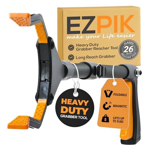 EZPIK 26" Long Grabber-Reacher Tool, Foldable Reaching Aid for Elderly, Heavy-Duty Handheld Pickup-Stick & Trash Picker-Upper (v2.0)