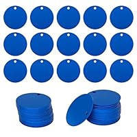Runde Aluminium-Gravurrohlinge Tags Stanzrohlinge 25 Stück Durchmesser 4 cm (blau)