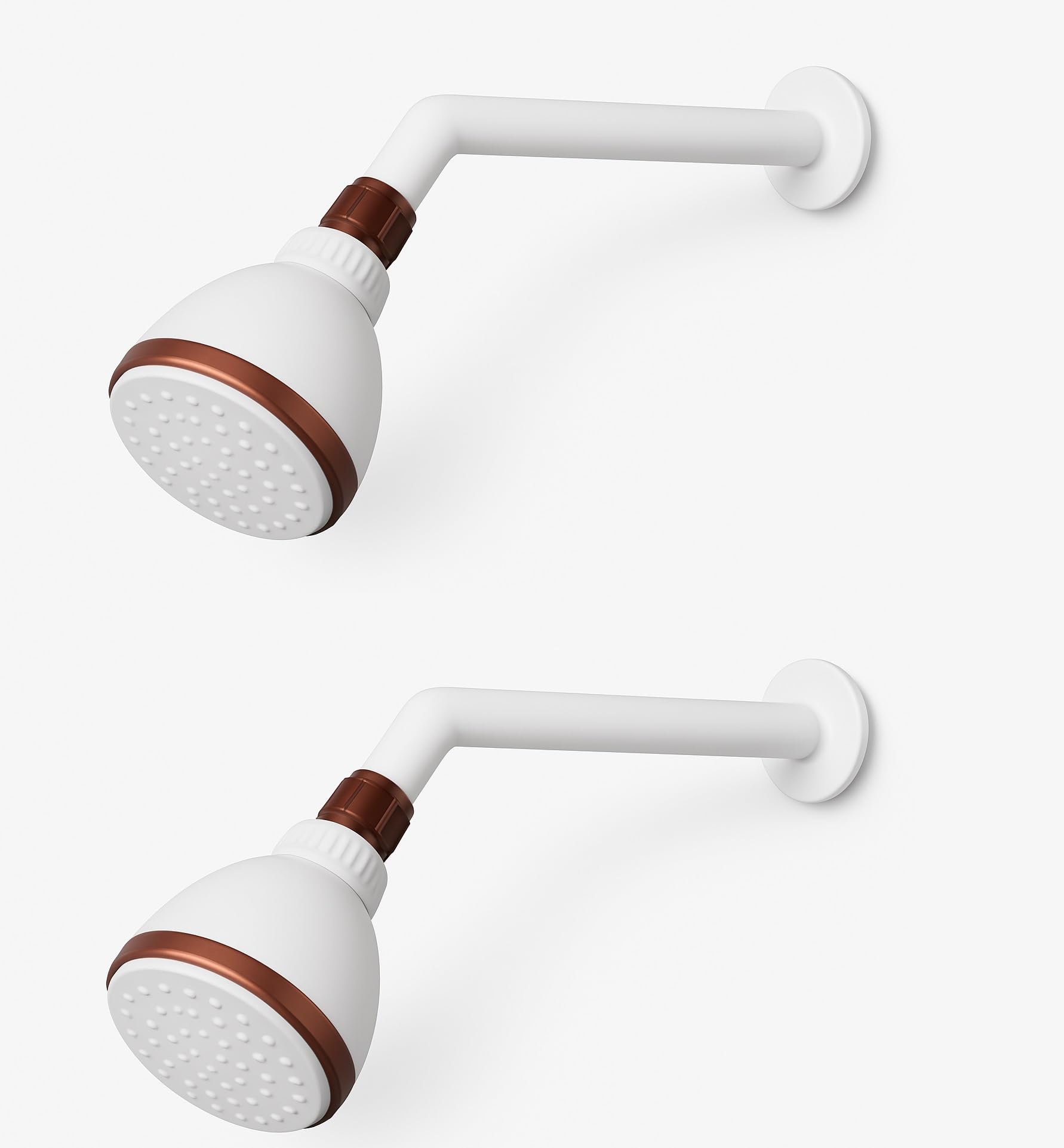 MHS 3 Inch White Shower Head - Rust-Free & Easy Install -1
