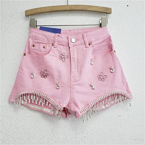 Short d'été rose pour femme ajusté taille haute anti-chaleur