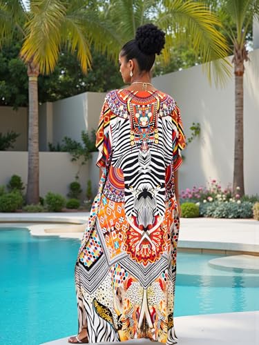 Image of Kaftan Dresses for Women Plus Size Bathing Suit Cover up Caftan Maxi Beach Dresses
