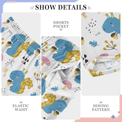 ZZXXB Squirrel Mushroom Boys Long Pants Soft Trousers Elastic Waist Kids Lounge Bottoms with Pockets S-XL4