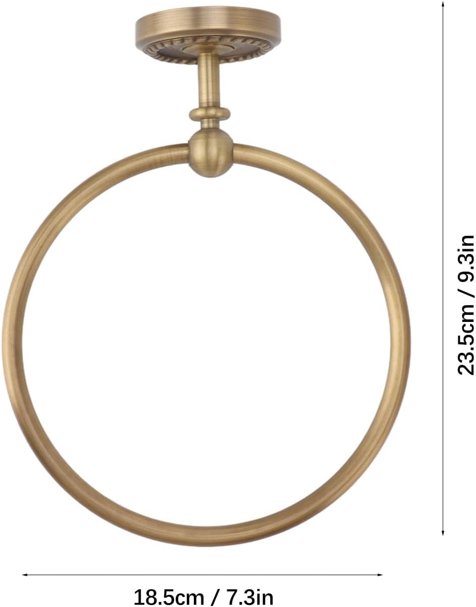 Bathroom Towel Holder, Bath Towel Ring Copper Round Wall Mounted Hand Shower Rack for Bathroom (970830)