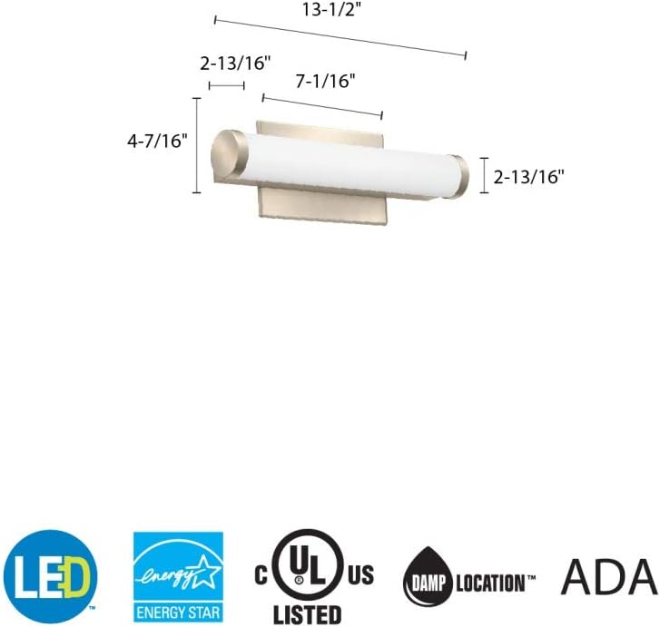 Bathroom vanity with the Lithonia Lighting FMVCCLS fixture installed horizontally above a mirror.