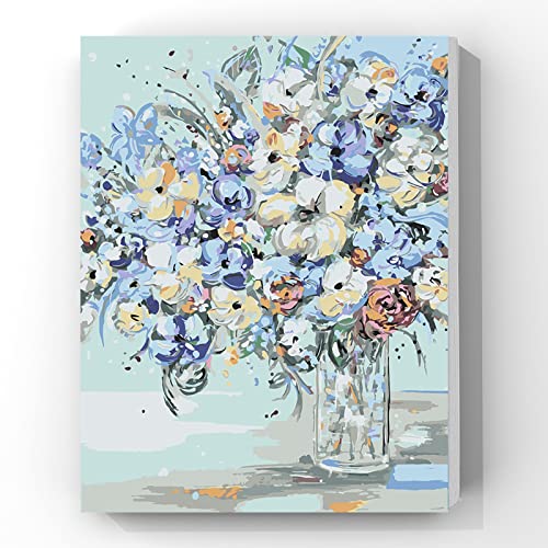 Grebesty Peinture par numéros pour adultes débutants, kit de peinture par numéro, cadeau pour salon, salle d'étude, décoration murale 40 x 50 cm encadré Cover